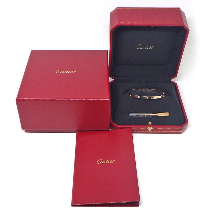 カルティエ Cartier ブレスレット ラブ SM B6047917 10ポイント ダイヤモンド 計0.21ct K18PG / #17 【箱・保付き】 【中古】
