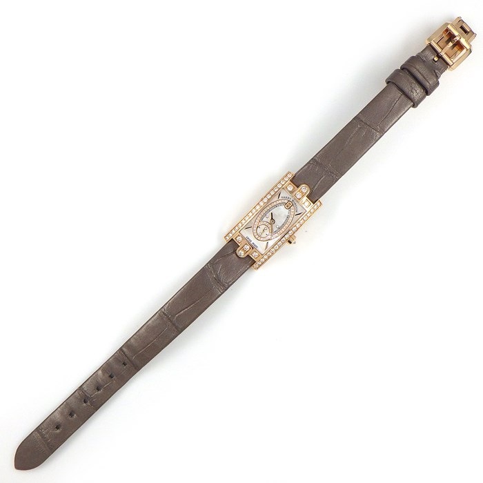 ハリーウィンストン HARRY WINSTON 腕時計 アヴェニューC ミニ・スモールセコンド AVCQSS16RR001 ダイヤ付ベゼル/リューズ/尾錠/ホワイトシェル文字盤 K18PG ブラウンパール アリゲーター レザーベルト クオーツアナログ 【箱・保付き】 【中古】