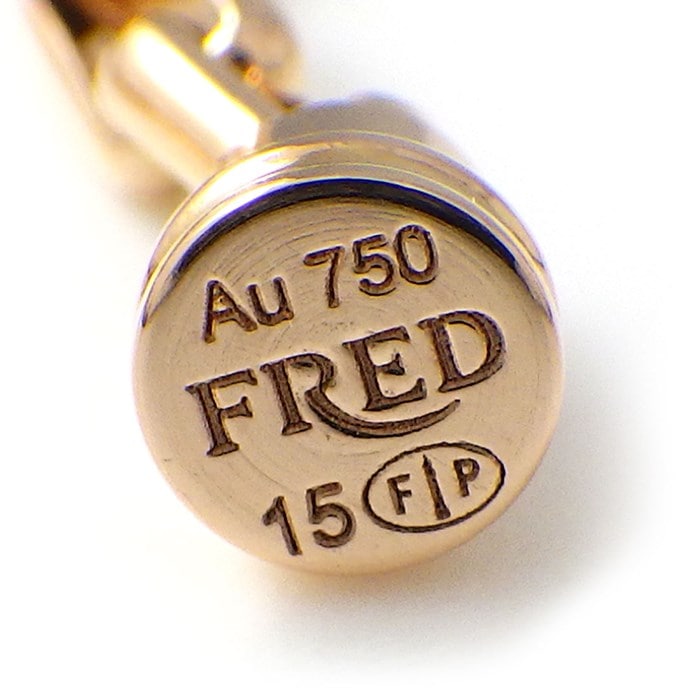 フレッド FRED ブレスレット フォース10 ミディアムモデル 0B0074-6B1110 MM フル パヴェ 34ポイント ダイヤモンド 0.25ct K18PG / #15 【中古】
