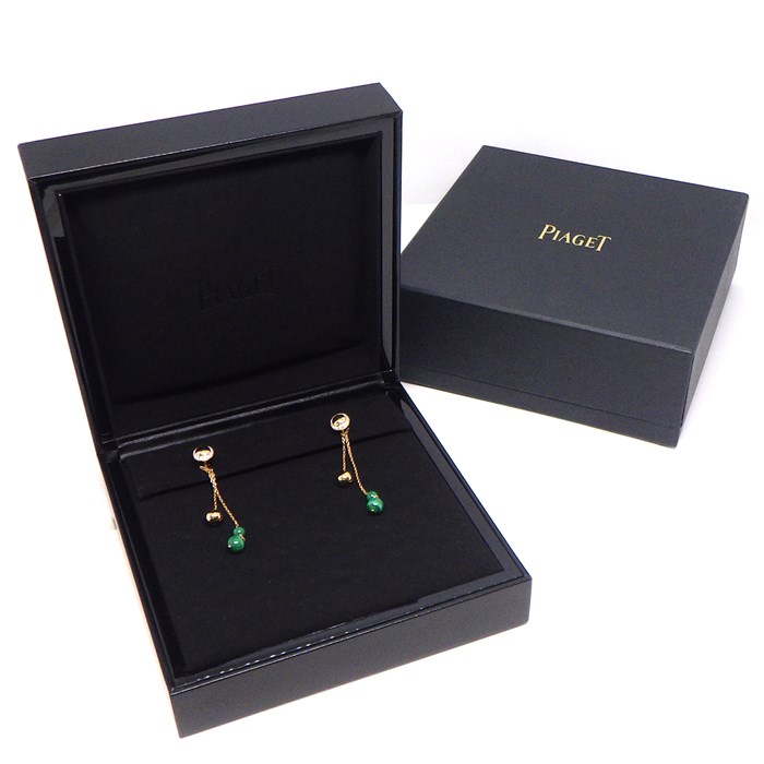 ピアジェ PIAGET ピアス ポセション 4WAY G38PW300 4ポイント グリーン マラカイト 約9.17ct 28ポイント ダイヤモンド 約0.32ct K18PG 【中古】