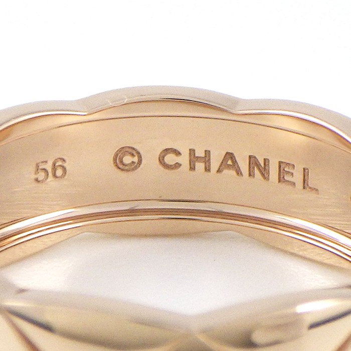シャネル CHANEL リング ココクラッシュ ミディアム J10817 マトラッセ キルティング K18BG 16号 / #56 【箱・保付き】 【中古】