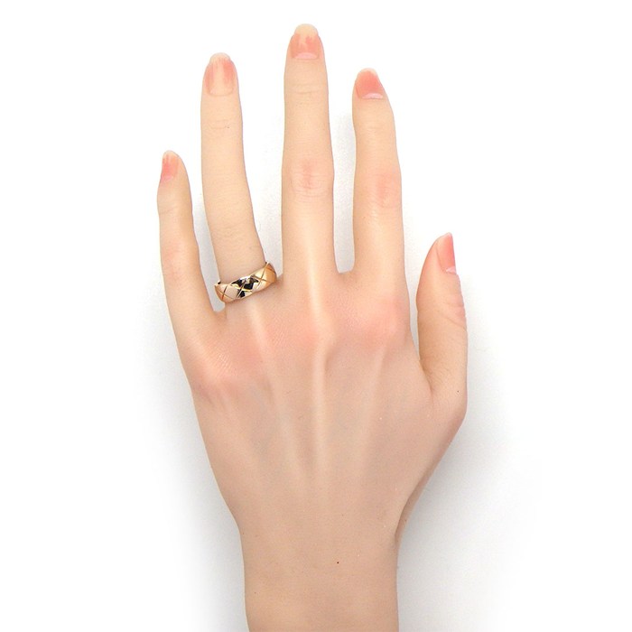 シャネル CHANEL リング ココクラッシュ ミディアム J10817 マトラッセ キルティング K18BG 16号 / #56 【箱・保付き】 【中古】