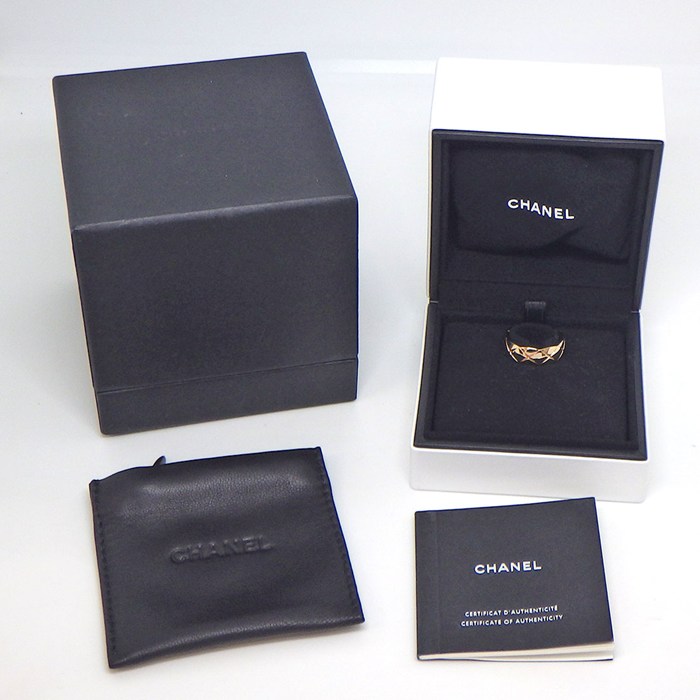 シャネル CHANEL リング ココクラッシュ ミディアム J10817 マトラッセ キルティング K18BG 16号 / #56 【箱・保付き】 【中古】