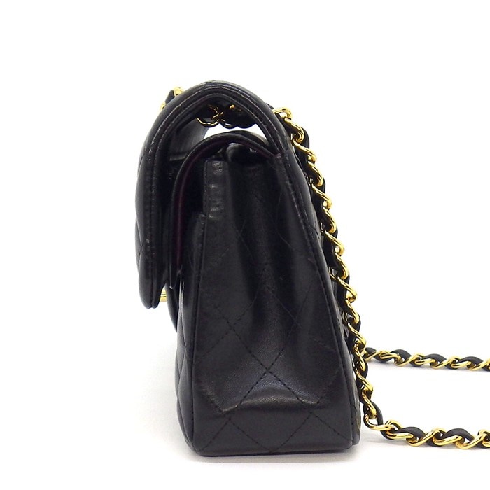 シャネル CHANEL ショルダーバッグ マトラッセ23 クラシック スモール A01113 2018年 ブラック ボルドー ラムスキン ゴールド金具 【中古】