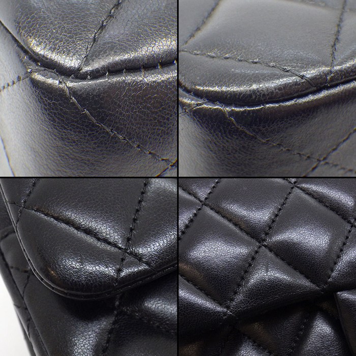 シャネル CHANEL ショルダーバッグ マトラッセ23 クラシック スモール A01113 2018年 ブラック ボルドー ラムスキン ゴールド金具 【中古】