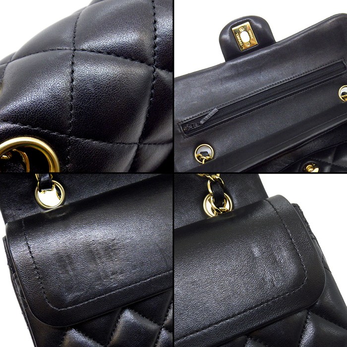 シャネル CHANEL ショルダーバッグ マトラッセ23 クラシック スモール A01113 2018年 ブラック ボルドー ラムスキン ゴールド金具 【中古】