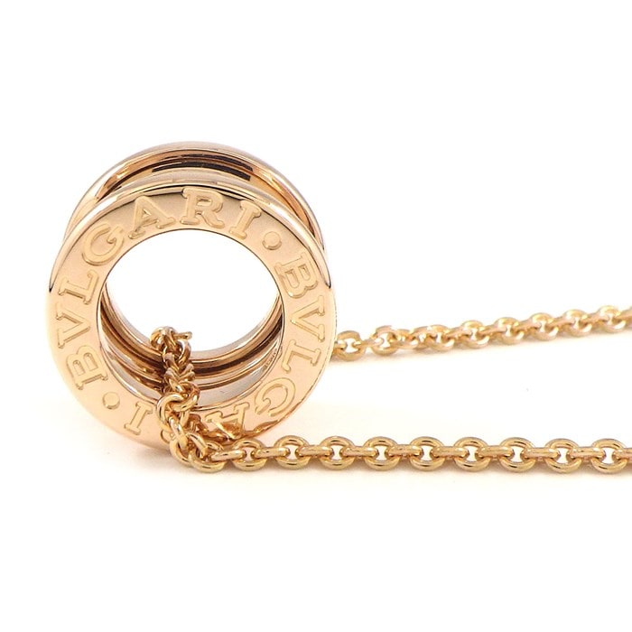 ブルガリ BVLGARI ネックレス B-zero1 ビーゼロワン スモール ラウンド ロゴ K18PG 【中古】