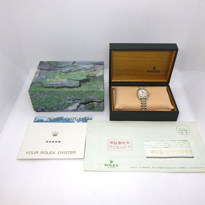 ロレックス Rolex 腕時計 デイトジャスト 69173 ローマンインデックス ホワイト文字盤 フルーテッドベゼル ジュビリーブレス K18YG SS 自動巻き 【OH済み】 【箱・保付き】 【中古】