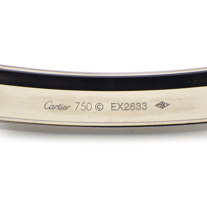 カルティエ Cartier ブレスレット ラブ プレート 3モチーフ ビス K18WG ブラック 革 黒 【中古】