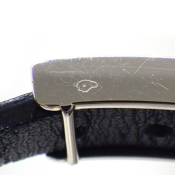 カルティエ Cartier ブレスレット ラブ プレート 3モチーフ ビス K18WG ブラック 革 黒 【中古】