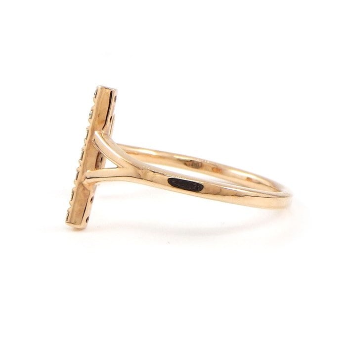 ダイヤモンド】 リング バー モチーフ ダイヤモンド 0.07ct