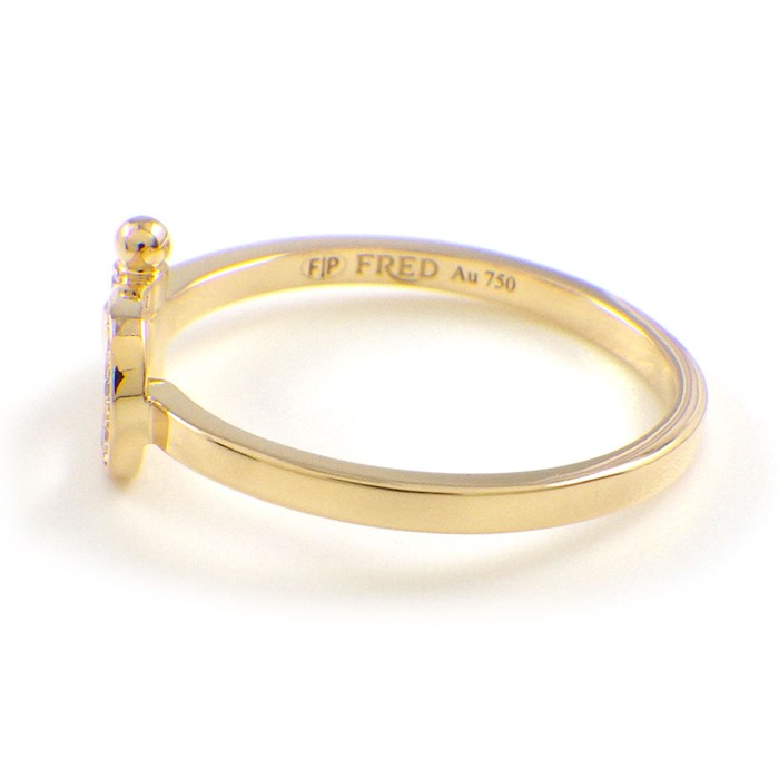 フレッド FRED リング フォース10 スモール ダイヤモンド K18YG 8号 / #48 【中古】