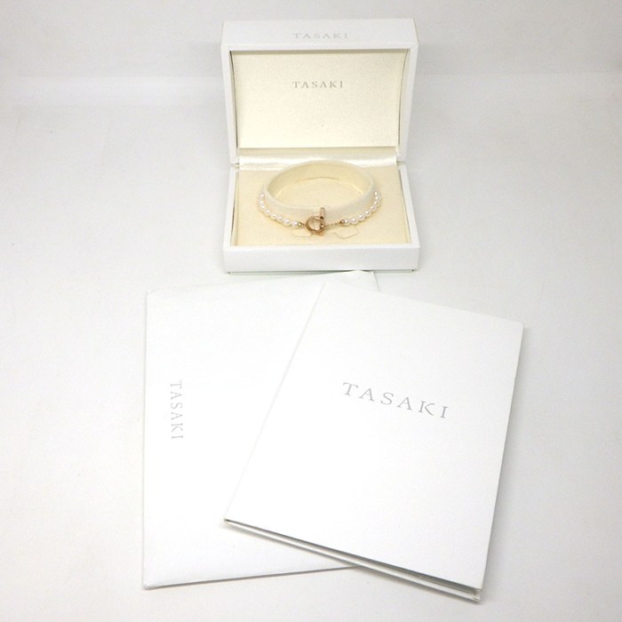 タサキ 田崎真珠 TASAKI ブレスレット プチパール BL-0679-18KSG クラスプモチーフ アコヤ真珠 4.0mm珠 淡水真珠 2.5mm珠 K18SG 【中古】