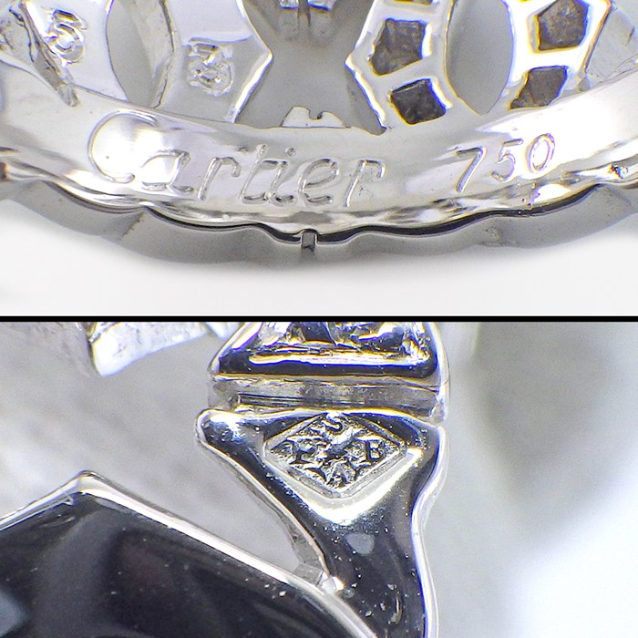 カルティエ Cartier リング アントルラセ C2 2C ロゴ ダイヤモンド K18WG 12号 / #53 【中古】