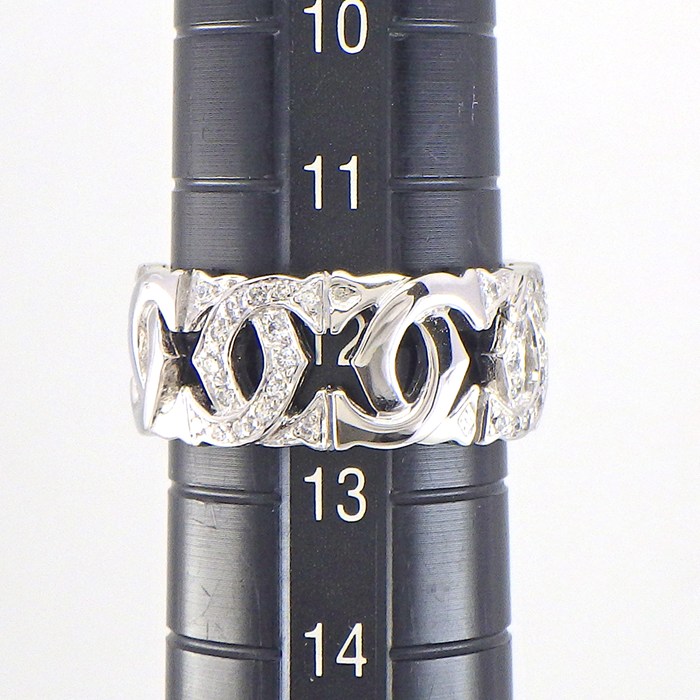 カルティエ Cartier リング アントルラセ C2 2C ロゴ ダイヤモンド K18WG 12号 / #53 【中古】