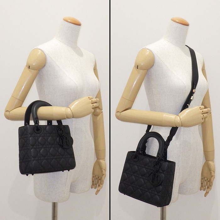 ディオール Dior ハンドバッグ レディディオール My ABCDior スモール M0538SLOI ブラック カナージュウルトラマットカーフスキン 【中古】