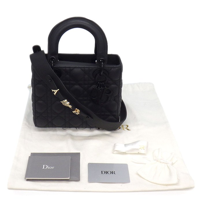 ディオール Dior ハンドバッグ レディディオール My ABCDior スモール M0538SLOI ブラック カナージュウルトラマットカーフスキン 【中古】