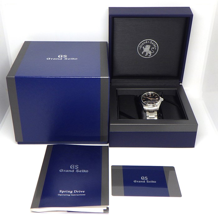 グランドセイコー Grand Seiko 腕時計 ヘリテージ コレクション SBGA401/9R65-0DH0 ブティック限定モデル ピンクゴールド インデックス/針 デイト パワーリザーブ表示 ブラック文字盤 SS スプリングドライブ 自動巻き 【箱・保付き】 【中古】