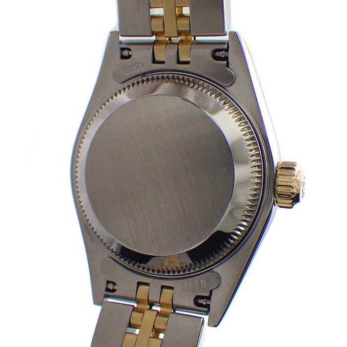 ロレックス Rolex 腕時計 デイトジャスト 79173NGR Y番 2002年製 ホワイトシェル文字盤 フルーテッドベゼル 10ポイント ルビーインデックス カレンダー 3針 ジュビリーブレス オイスタースチール SS K18YG 自動巻き 【中古】