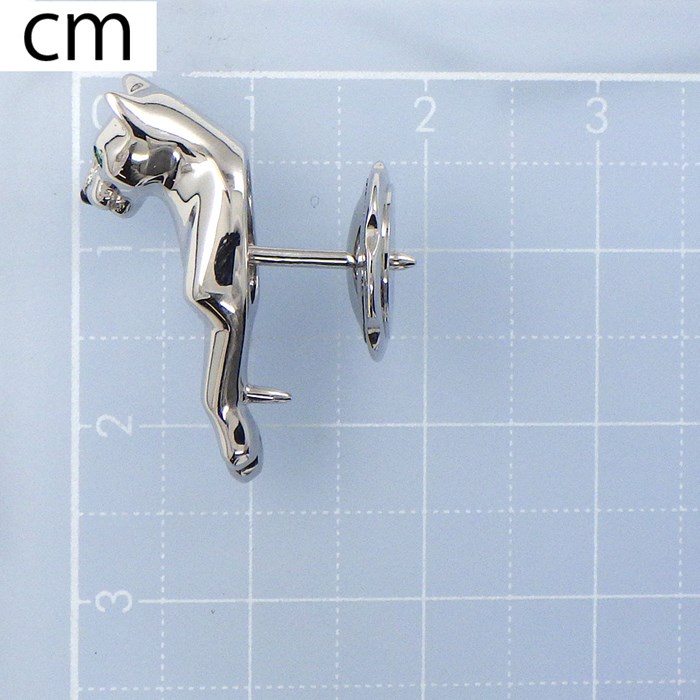 カルティエ Cartier ピンブローチ パンテール パンサー モチーフ 2ポイント エメラルド 1ポイント オニキス K18WG 【中古】