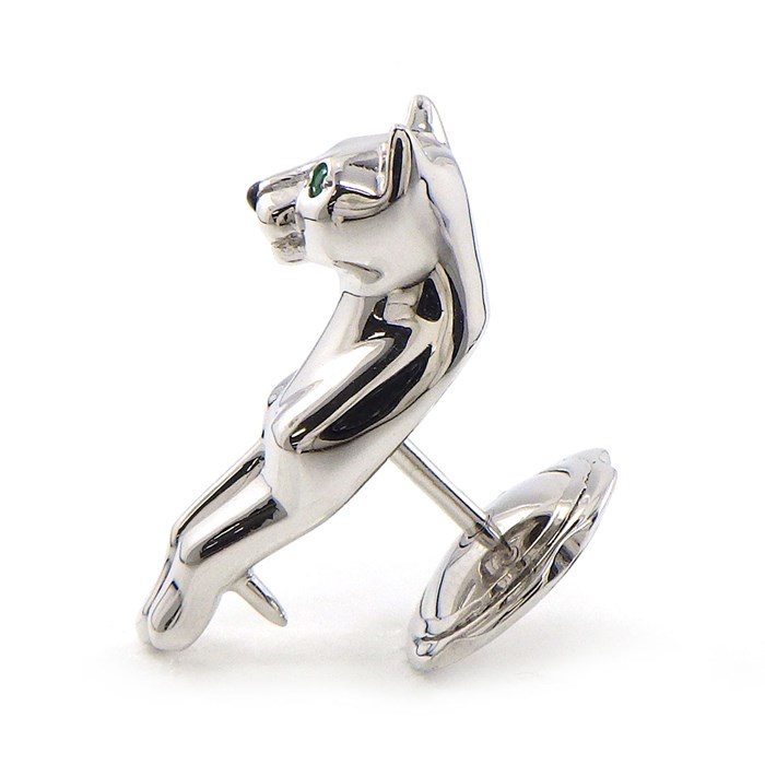 カルティエ Cartier ピンブローチ パンテール パンサー モチーフ 2ポイント エメラルド 1ポイント オニキス K18WG 【中古】