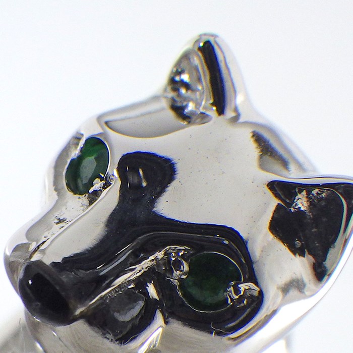 カルティエ Cartier ピンブローチ パンテール パンサー モチーフ 2ポイント エメラルド 1ポイント オニキス K18WG 【中古】