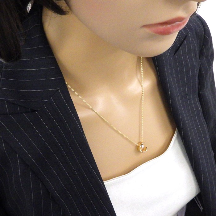 シャネル CHANEL ネックレス ココ クラッシュ J12103 2ポイント ダイヤモンド 計約0.16ct K18YG 【箱・保付き】 【中古】