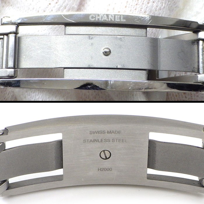 シャネル CHANEL 腕時計 J12 H5703 12ポイント ダイヤインデックス ホワイト文字盤 回転ベゼル SS ホワイト セラミック クオーツアナログ 【箱・保付き】 【中古】