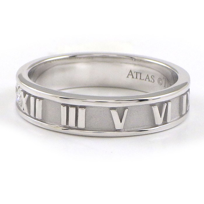 ティファニー Tiffany & Co. リング アトラス 3ポイント ダイヤモンド K18WG 11.5号 【中古】