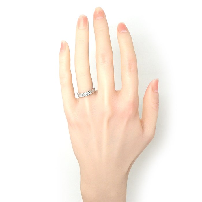 ティファニー Tiffany & Co. リング アトラス 3ポイント ダイヤモンド K18WG 11.5号 【中古】
