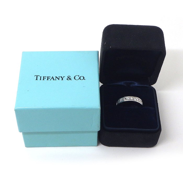 ティファニー Tiffany & Co. リング アトラス 3ポイント ダイヤモンド K18WG 11.5号 【中古】