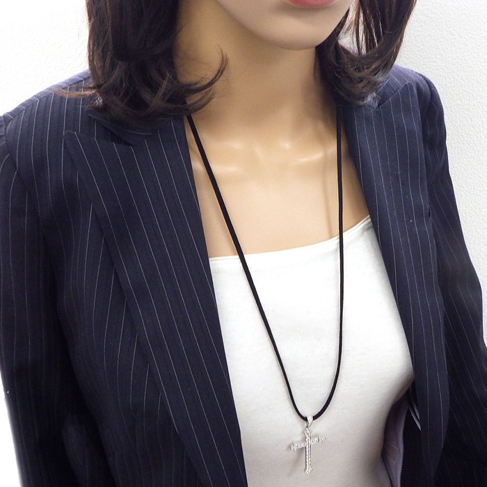 カルティエ Cartier チャーム ペンダントトップ ゴシック クロス パヴェ ダイヤモンド K18WG 【中古】