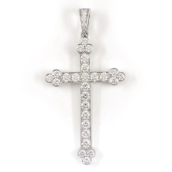 カルティエ Cartier チャーム ペンダントトップ ゴシック クロス パヴェ ダイヤモンド K18WG 【中古】