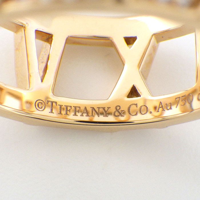 ティファニー Tiffany & Co. リング アトラス X オープン パヴェ ダイヤモンド 計0.21ct K18PG 11.5号 【中古】