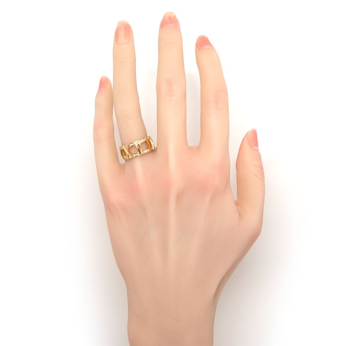 ティファニー Tiffany & Co. リング アトラス X オープン パヴェ ダイヤモンド 計0.21ct K18PG 11.5号 【中古】