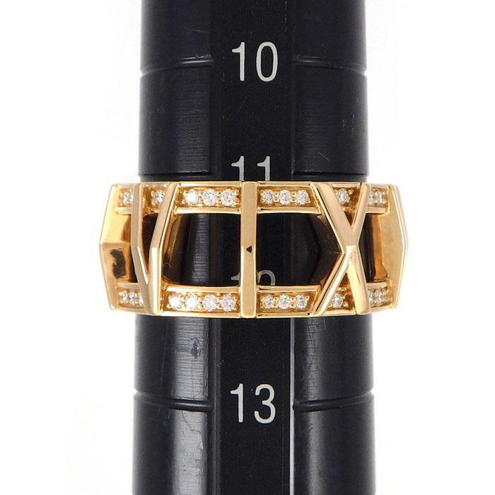 ティファニー Tiffany & Co. リング アトラス X オープン パヴェ ダイヤモンド 計0.21ct K18PG 11.5号 【中古】