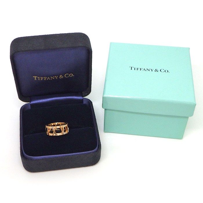 ティファニー Tiffany & Co. リング アトラス X オープン パヴェ ダイヤモンド 計0.21ct K18PG 11.5号 【中古】