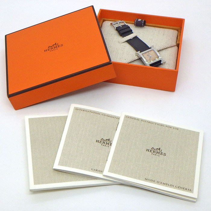 HERMES スクエア型 クォーツ時計 オレンジ パーソナルオーダーした時計が届きました🍊🧡 ひとつは欲しかっ