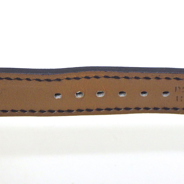 エルメス HERMES 腕時計 Hウォッチ HH1.210 スクエア コーラル ピンク ギョーシェ文字盤 SS ブラック ヴォー・エプソン レザーベルト クオーツアナログ 【箱・保付き】 【中古】