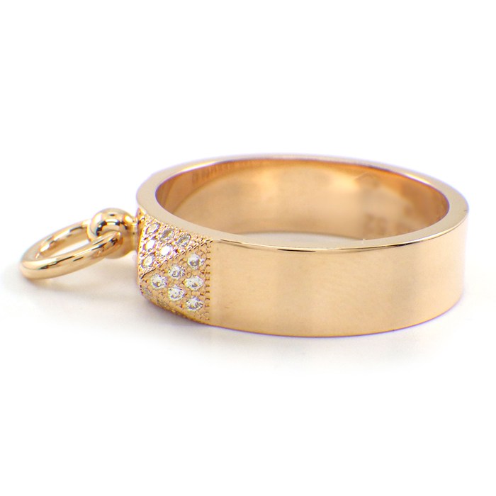 エルメス HERMES リング コリエドシアン PM ピラミッド スタッズ パヴェ 48ポイント ダイヤモンド 計0.19ct K18PG 12号 / #52 【中古】