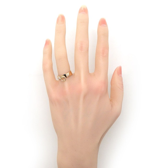 エルメス HERMES リング コリエドシアン PM ピラミッド スタッズ パヴェ 48ポイント ダイヤモンド 計0.19ct K18PG 12号 / #52 【中古】