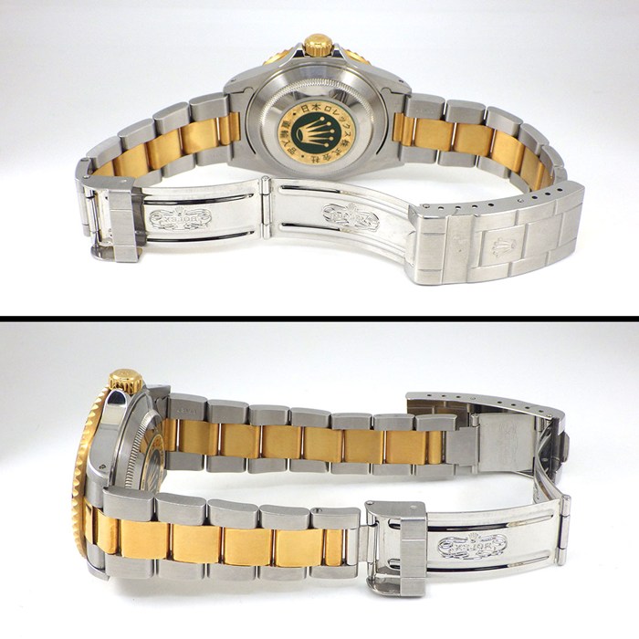 ロレックス Rolex 腕時計 サブマリーナー デイト 16613SG U番 1997年製 ダイヤモンド/サファイアインデックス サンレイ シャンパンカラー文字盤 ブルー回転ベゼル K18YG SS 自動巻き 【箱・保付き】 【中古】
