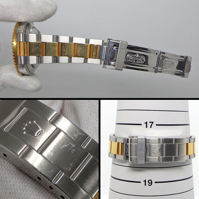 ロレックス Rolex 腕時計 サブマリーナー デイト 16613SG U番 1997年製 ダイヤモンド/サファイアインデックス サンレイ シャンパンカラー文字盤 ブルー回転ベゼル K18YG SS 自動巻き 【箱・保付き】 【中古】