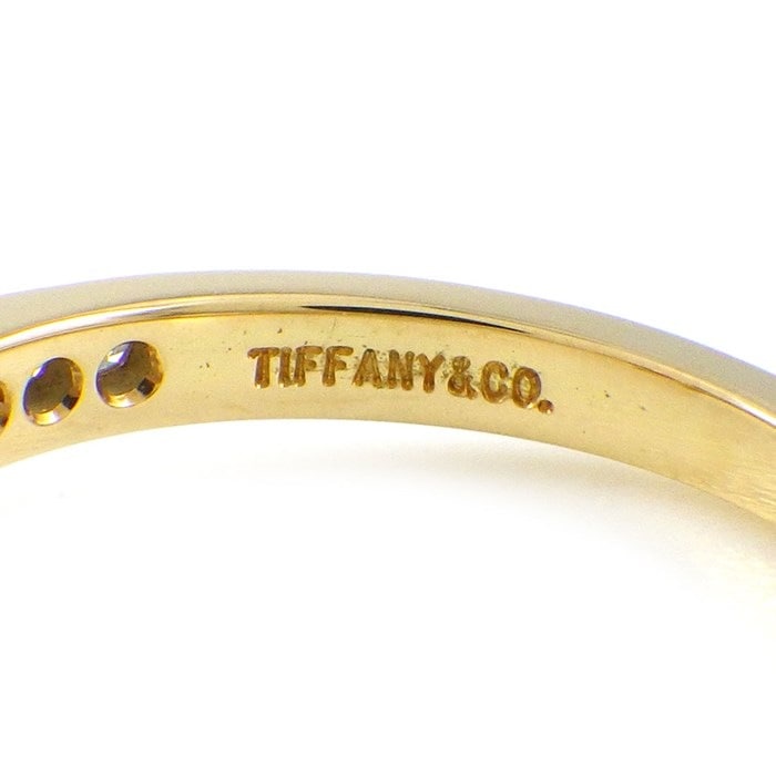 ティファニー Tiffany & Co. リング フローラ 1ポイント ルビー ハーフサークル ダイヤモンド K18YG 7号 【中古】
