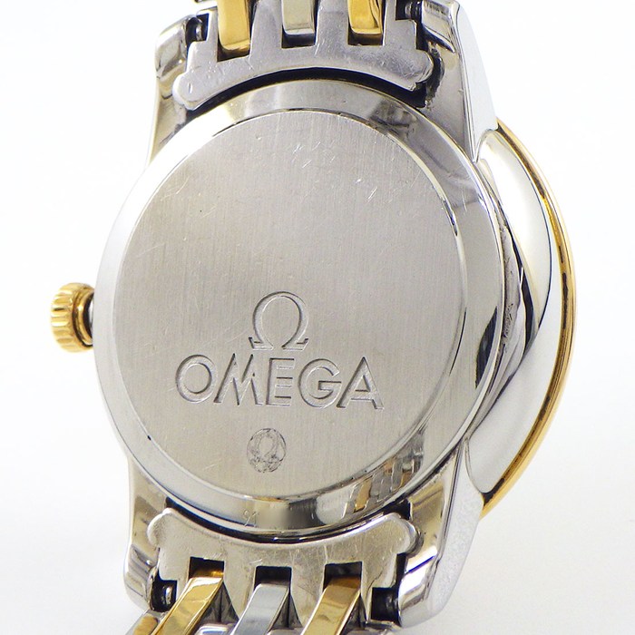 オメガ OMEGA 腕時計 デ・ヴィル プレステージ 424.25.24.60.55.001 ダイヤベゼル/インデックス ホワイトシェル文字盤 ローマンインデックス K18YG SS クオーツアナログ 【中古】