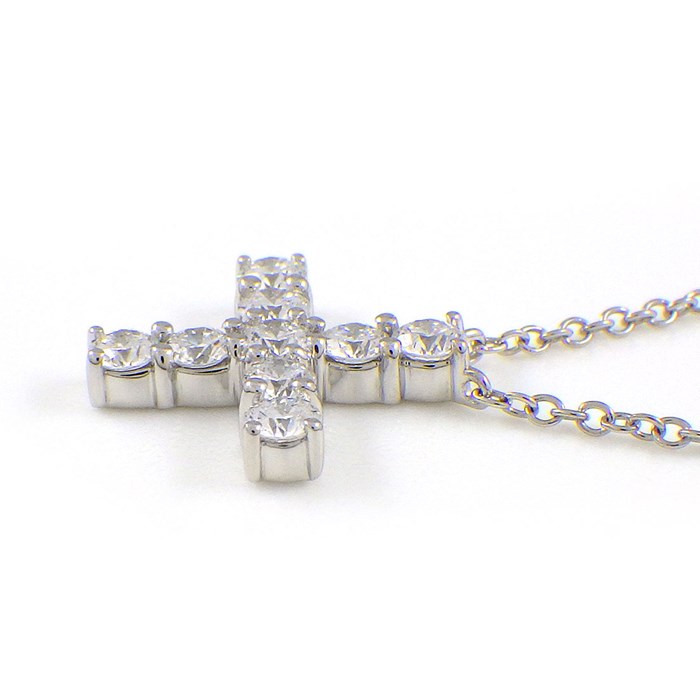ハリーウィンストン HARRY WINSTON ネックレス シンボルズ ミニクロス PEDPREMCRMC 9ポイント ダイヤモンド 計0.41ct PT950 【中古】