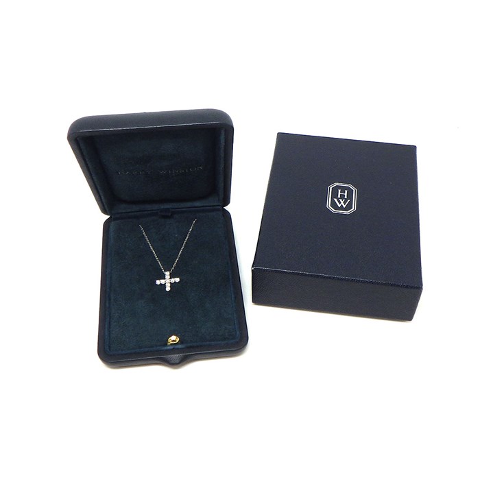 ハリーウィンストン HARRY WINSTON ネックレス シンボルズ ミニクロス PEDPREMCRMC 9ポイント ダイヤモンド 計0.41ct PT950 【中古】