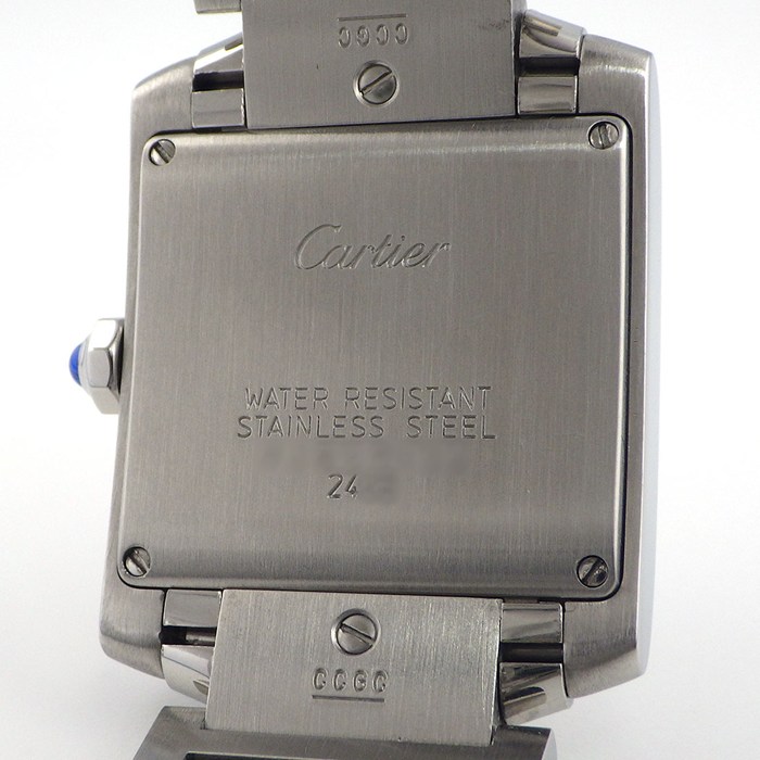 カルティエ Cartier 腕時計 タンクフランセーズMM W51011Q3 スクエア シルバー文字盤 ローマンインデックス デイト SS クオーツアナログ 【中古】