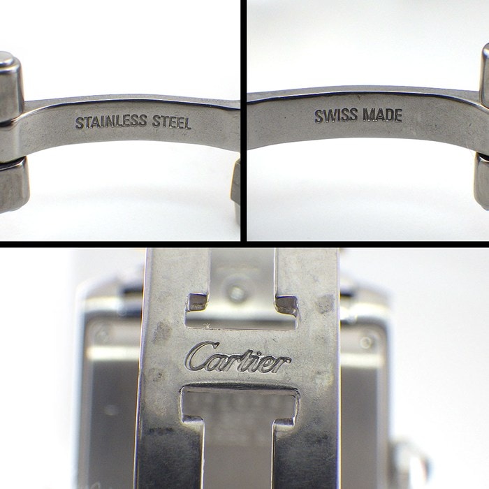 カルティエ Cartier 腕時計 タンクフランセーズMM W51011Q3 スクエア シルバー文字盤 ローマンインデックス デイト SS クオーツアナログ 【中古】