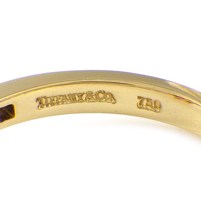 ティファニー Tiffany & Co. リング フローラ 1ポイント ルビー ハーフサークル ダイヤモンド K18YG 13号 【中古】